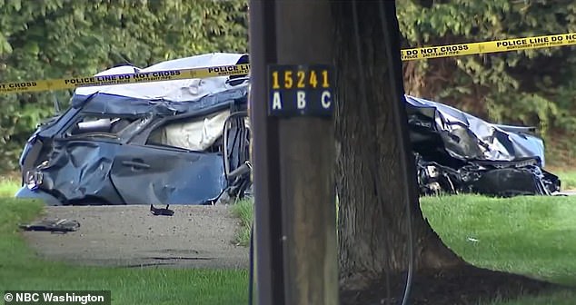 Footage of the crash shows Payne's Toyota Matrix with severe damage to its broadsides