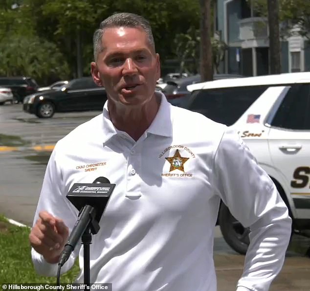 Hillsborough Sheriff Chad Chronister said the father reported the boy missing around 9.30am after he was unable to find him in the apartment and noticed the patio screen door had been broken