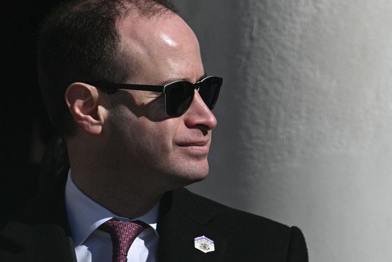 White House Staff Secretary Will Scharf attends a Veterans Day ceremony at Arlington National Cemetery in Arlington, Virginia on November 11, 2025. (Photo by BRENDAN SMIALOWSKI/AFP via Getty Images)