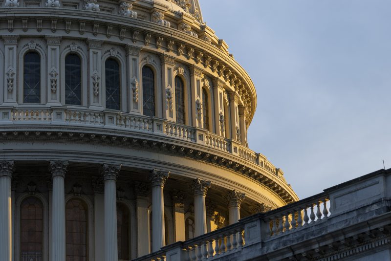 The sun sets behind the the U.S. Capitol Building on August 07, 2026 in Washington, DC. The Senate is expected to have another series of votes later today including a vote on U.S. President Donald Trump's nominee to be the next Attorney General, Acting Attorney General Todd Blanche. (Photo by Finn Gomez/Getty Images)