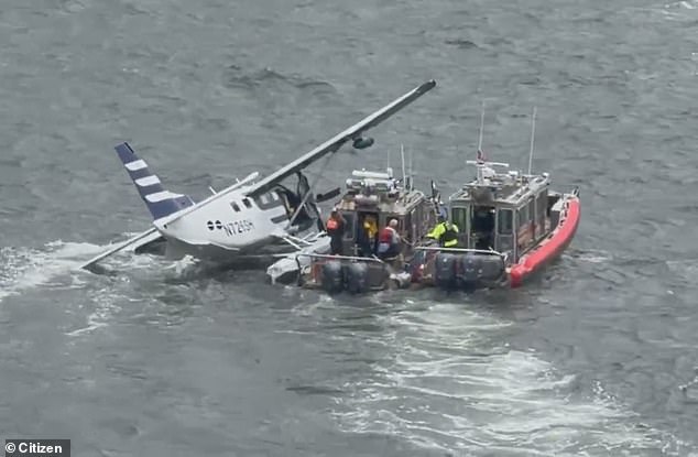 The NYC Fire Department said the Kodiak 100 single-engine turbo prop made a hard landing on the water but all on board were safely rescued