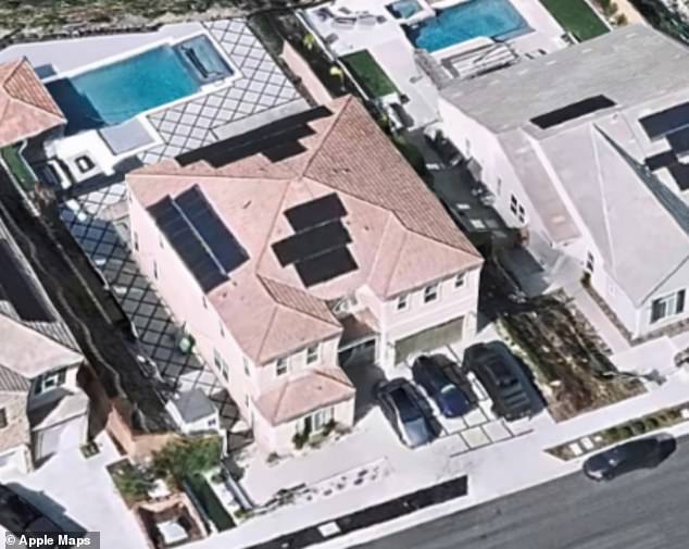 Nasr grew up in a $1.6 million home in a gated community in Corona, California (pictured)