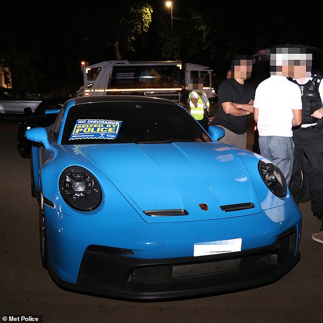 Police seize more than £8million worth of vehicles including Ferrari worth £3.7MILLION after London supercar meet-up
