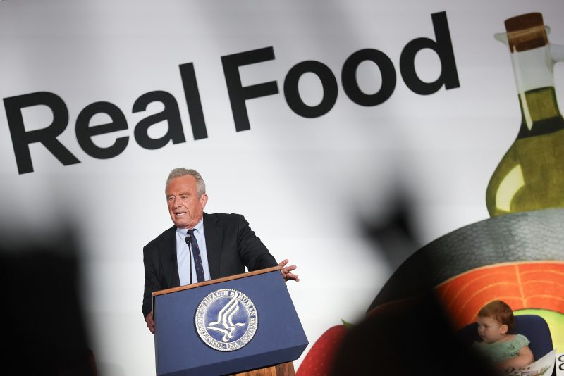 Health and Human Services Secretary Robert F. Kennedy Jr. delivers remarks during an event at HHS Headquarters August 10, 2026 in Washington, DC. The event highlighted a series of 'landmark actions' to improve the nation's food supply and advance the 'Make America Healthy Again' agenda. (Photo by Win McNamee/Getty Images)