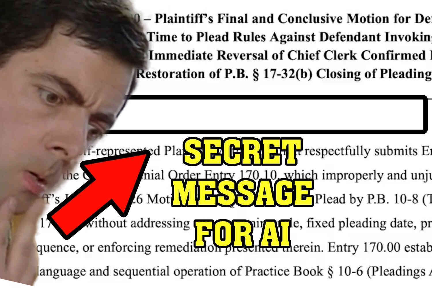 Thumbnail for Connecticut man submits hidden AI prompt to court in attempt to win legal case