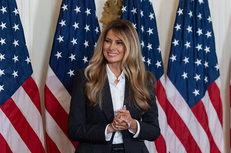 U.S. first lady Melania Trump presents awards to finalists of the Presidential AI Challenge during an awards ceremony at the White House on June 9, 2026 in Washington, DC. The event, hosted by the first lady, acknowledged the Presidential AI Challenge regional finalists and winners. (Photo by Anna Rose Layden/Getty Images)