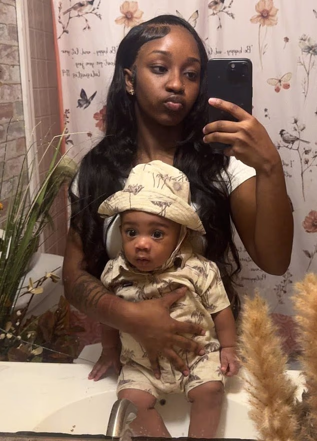 The infant's mother Vellesiya Wiley and her friend Latoya Ferrell were allegedly caught shoplifting and attempted to flee from security