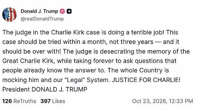 Donald Trump weighs in on potential trial delay