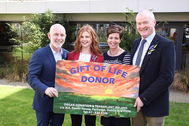 Edel with her parents and Ray D'Arcy