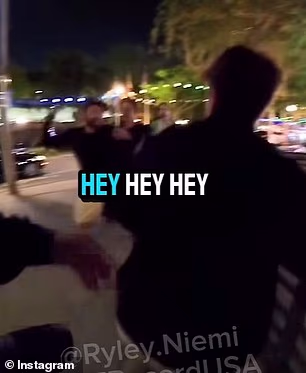 David was seen punching Niemi later in the evening
