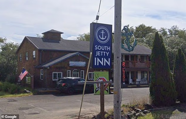 Villa was tracked down to the South Jetty Inn (pictured) in Hammond, where authorities said he apparently took his life with a single gunshot