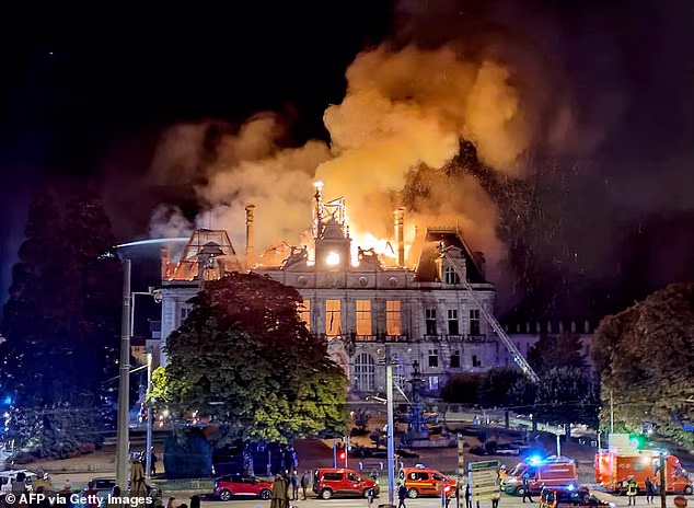 A fire burned and destroyed the city hall after a group of individuals forced entry into the building during ongoing protest action against the 'high cost of living