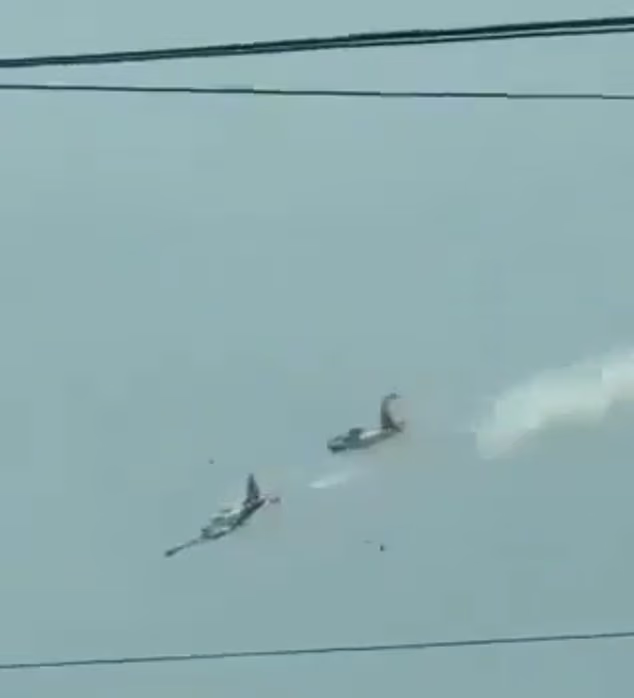 Moment two military planes crash into each other in mid-air as four pilots are killed in Philippines