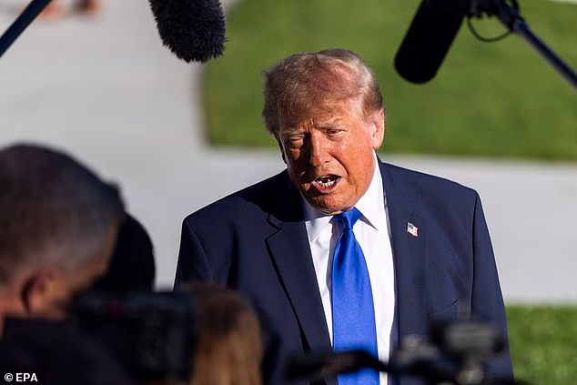 President Donald Trump doubled down on defending a controversial campaign ad run by GOP Ohio gubernatorial hopeful Vivek Ramaswamy during a gaggle with reporters Thursday afternoon