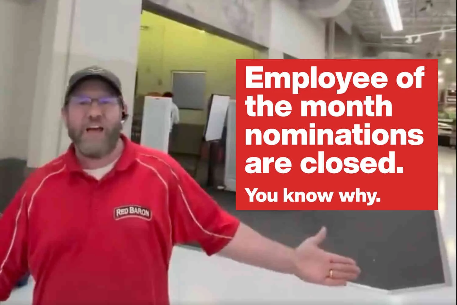 Thumbnail for UPDATE: Red Baron says worker who yelled at internet prankster is their employee of the month 🔥