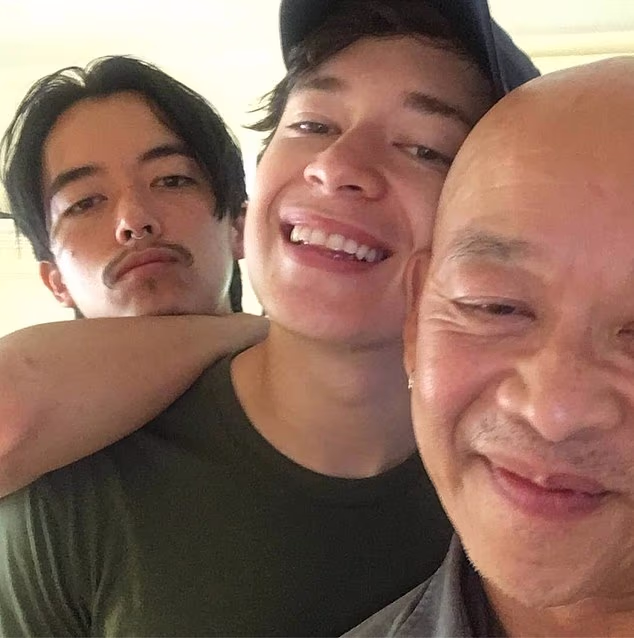 The boys appeared several times on their father's social media pages