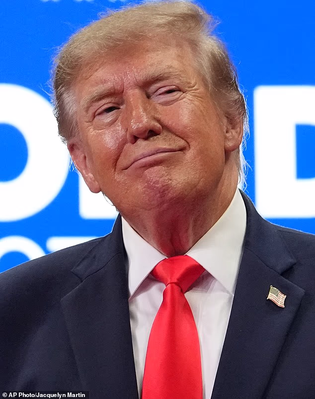 In the post, allegedly shared Thursday, Albro said she planned to attend Trump's rally in Daytona Beach on Friday night (Trump pictured Friday night)