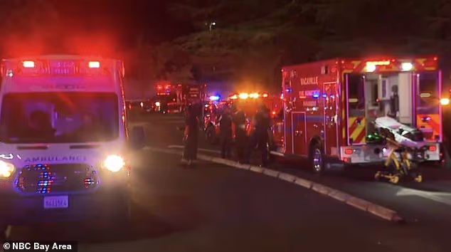 Ambulances and emergency crews rushed to Solano Town Center in Fairfield, California, on Friday night after reports of multiple people being shot, with three suffering critical injuries