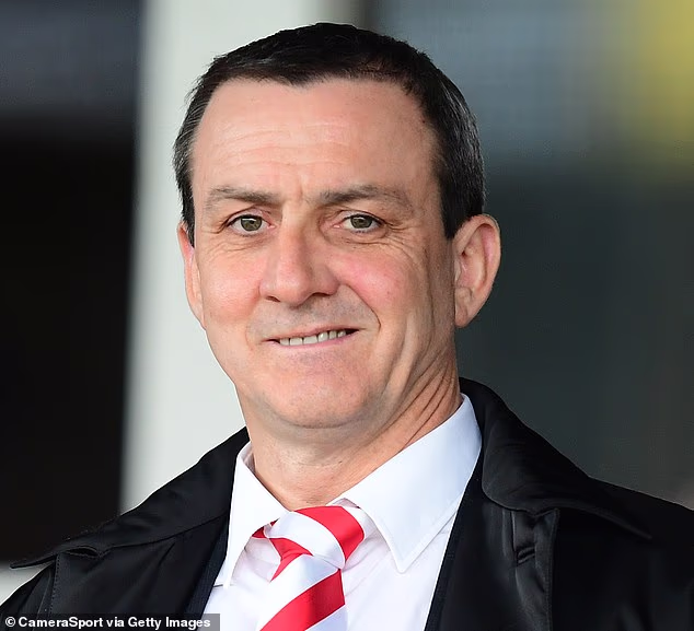 Fleetwood Town chairman Andy Pilley pictured before kick-off against Scunthorpe United