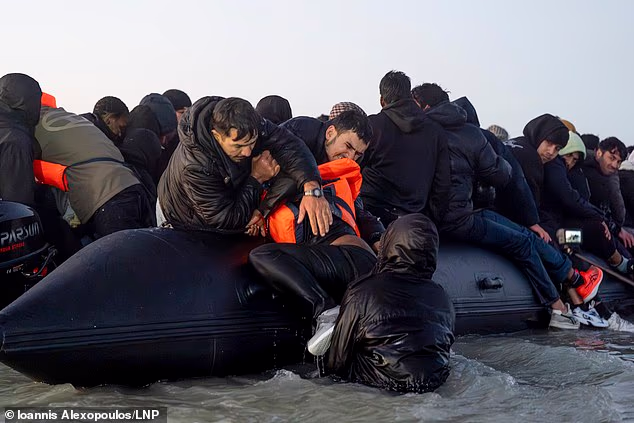 Migrants have been caught desperately trying to cram themselves and their families into small boats crossing into the UK