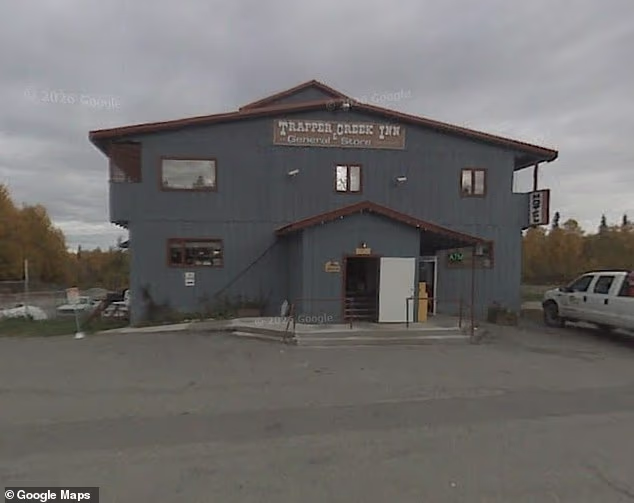 The head on collision occurred near the mile 115 post on Parks Highway in front of a Three Bears gas station (pictured) in Trappers Creek, Alaska