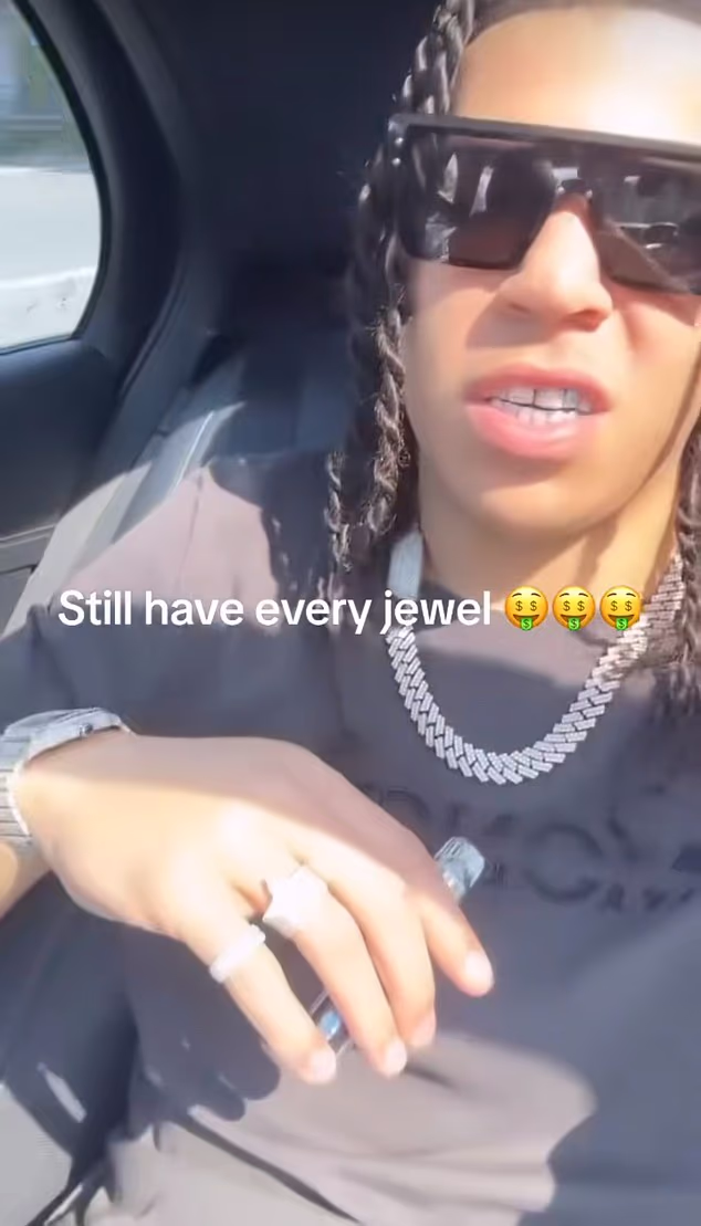 Charles, who is keen to show off jewellery on social media, was alleged to have been involved in a scam involving the theft of a man's iPhone outside a San Francisco nightclub