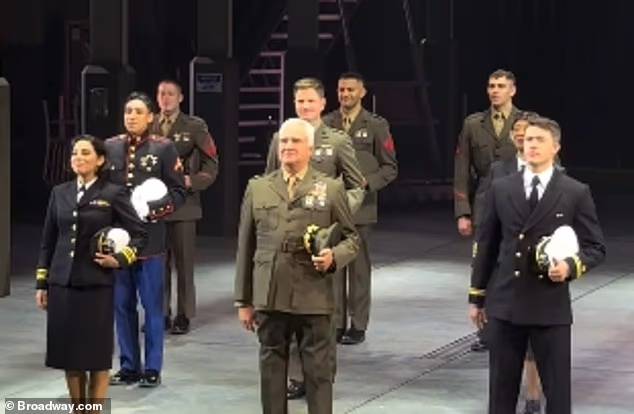 Despite the tragedy, Quentin (back left) was seen performing on opening night, alongside Blyth (front right)